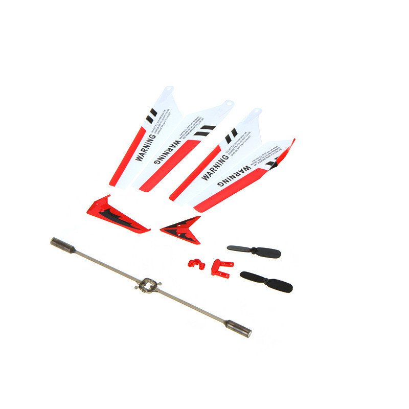 Full Set Replacement Parts for Syma S107 RC Helicopter, Main Blades, Main Shaft,Tail Decorations, Tail Props, Balance Bar, Gear Set,Connect Buckle-Red Set-