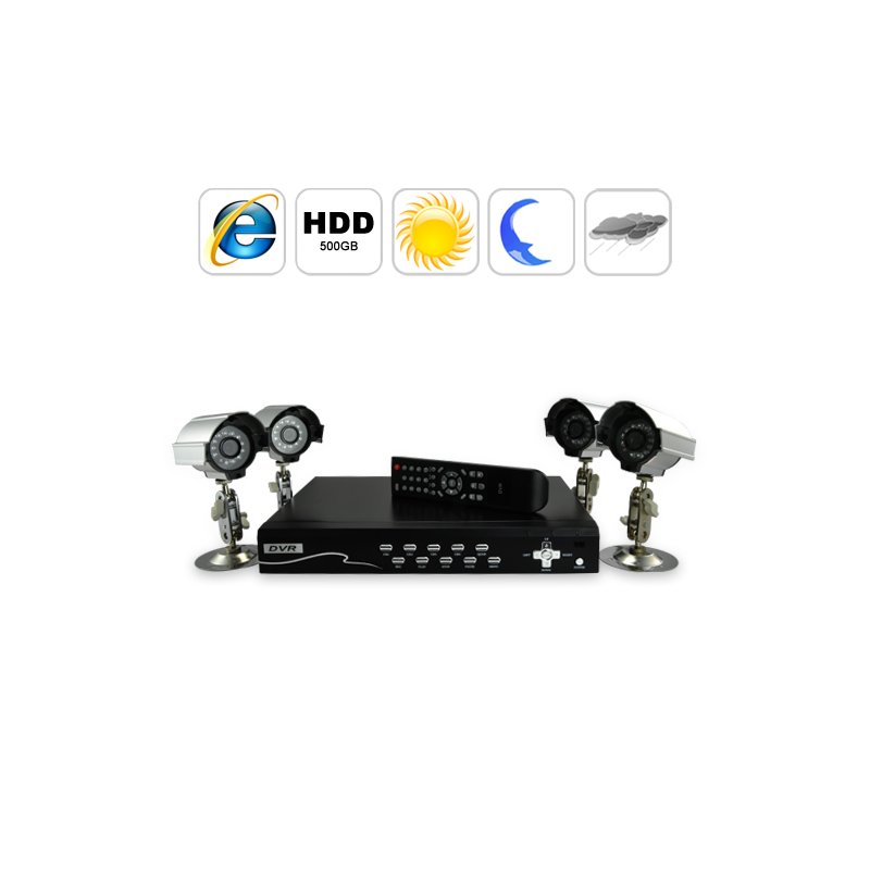 Security Camera DVR Kit (4 Camera + Recorder)