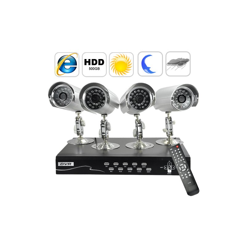 Security Camera + DVR Kit - 4 Cameras