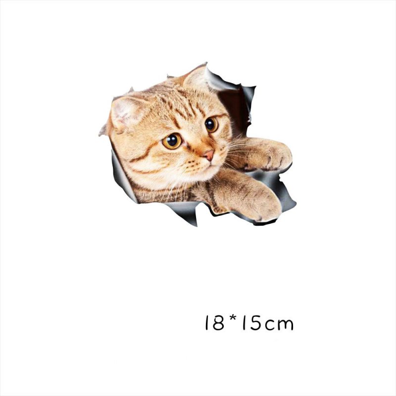 Funny Car  Sticker Body Dog Cat Puppy Scratch Paint Subsidies Cartoon Simulation Door Body Decal Orange Cat No. 3 18*15cm