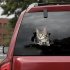 Funny Car  Sticker Body Dog Cat Puppy Scratch Paint Subsidies Cartoon Simulation Door Body Decal Black dog 17 18cm
