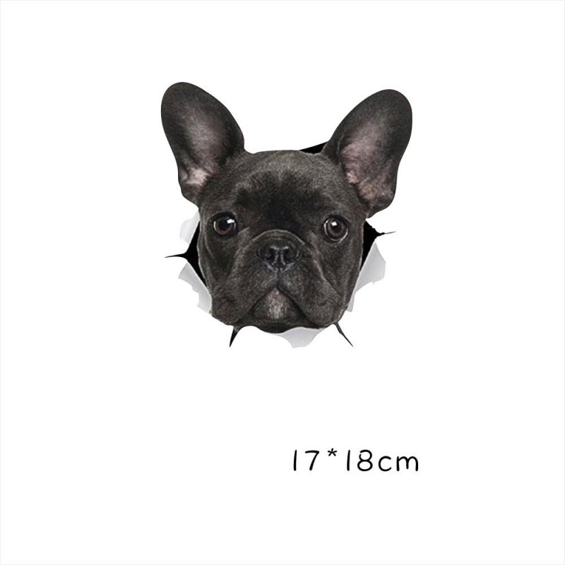 Funny Car  Sticker Body Dog Cat Puppy Scratch Paint Subsidies Cartoon Simulation Door Body Decal Black dog 17*18cm