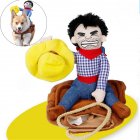 Funny Cowboy Riding Costumes Jacket for Pet Cat DogCosplay Accessories  As shown M