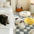 Funny Fuzzy Couch Cover Cream Coloured Plaid Magic Sofa Protective Cover Anti Slip Pet Mat Bed Black 70x210cm
