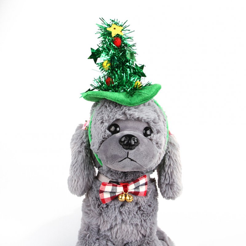 Funny Headgear Hat Cosplay Prop for Halloween Cats Dogs Wear Christmas tree_One size