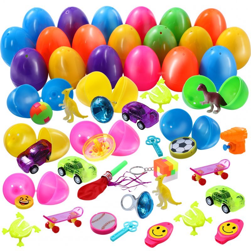 [US Direct] FunsLane 36Pcs Filled Easter Eggs Prefilled Easter Eggs Set Filled with Novelty Toy