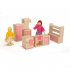 Furniture Toys Set Wooden Dollhouse Miniature for Kids Pretend Play Rooms Set kitchen