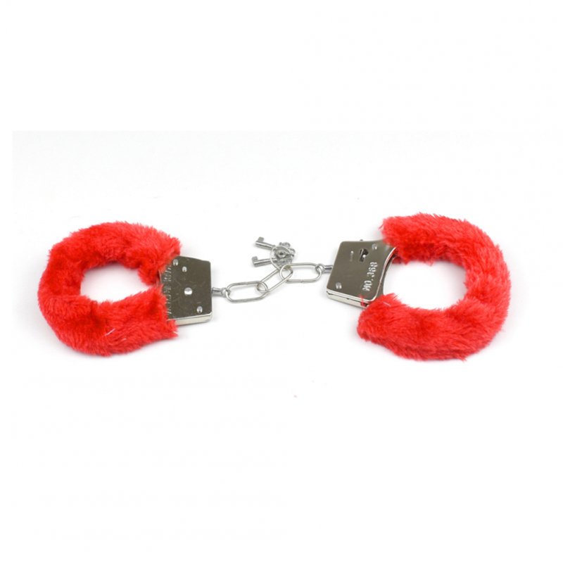 Furry Soft Metal Handcuffs Couple Chastity Sex Toys Role-playing Erotic Products Adult Games SM Bondage Handcuffs  red