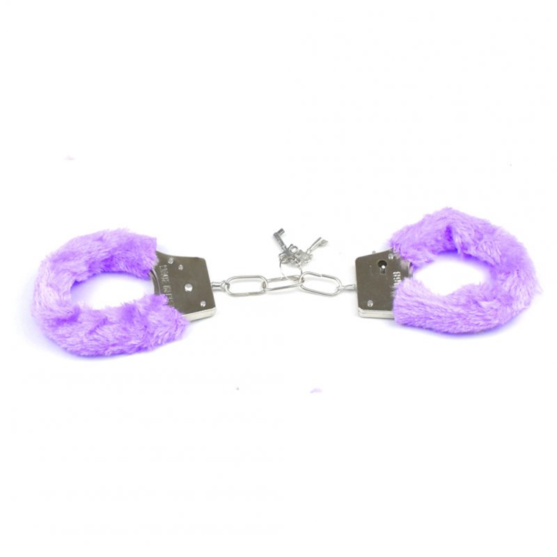 Wholesale Furry Soft Metal Handcuffs Couple Chastity Sex Toys Role-playing  Erotic Products Adult Games SM Bondage Handcuffs purple From China