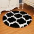 Fuzzy Rug Area  Rug Round Floor Mat Carpet For Bedroom Living Room Home Decor Black lantern with white edge 80cm in diameter