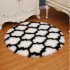 Fuzzy Rug Area  Rug Round Floor Mat Carpet For Bedroom Living Room Home Decor White lantern with black edge 80cm in diameter