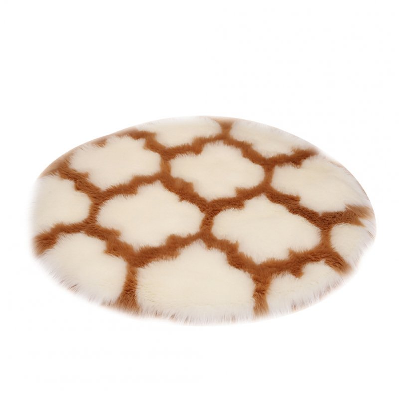 Fuzzy Rug Area  Rug Round Floor Mat Carpet For Bedroom Living Room Home Decor White lantern camel edge_80cm in diameter