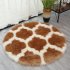 Fuzzy Rug Area  Rug Round Floor Mat Carpet For Bedroom Living Room Home Decor Gray lantern with white edge 60cm in diameter