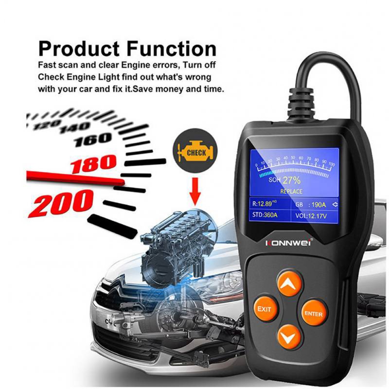 Kw600 Car Battery Tester 12v Battery Voltage Real-time Monitoring Diagnostic Tool Scanning Instrument 