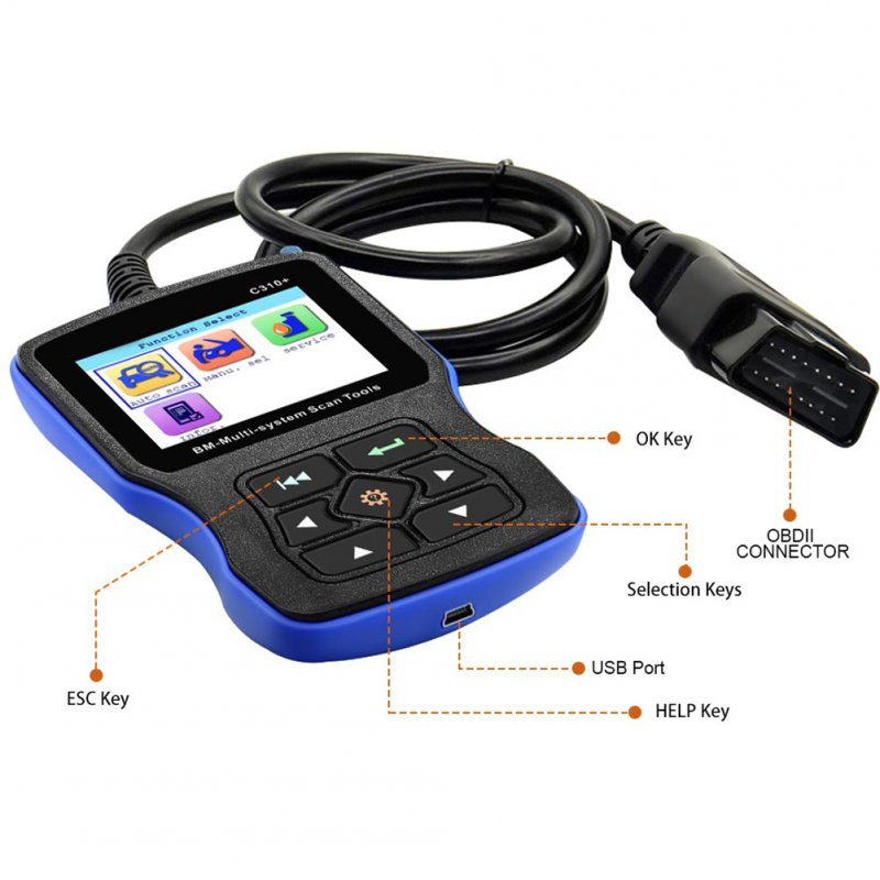 C310+ Car Detector Fault Diagnosis Instrument Tool Multilingual Code Reading Card Automobile Scan Tool 