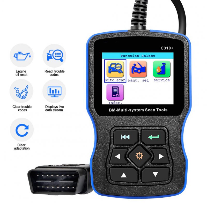 C310+ Car Detector Fault Diagnosis Instrument Tool Multilingual Code Reading Card Automobile Scan Tool 