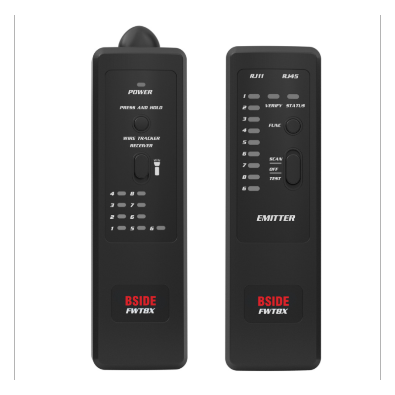 Fwt8x Network Cable  Tracker Detecteur Rj11/45 Lan Ethernet Phone Wire Tester Finder Telecom Tool Electrified Work 60v black