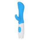 G Spot Dildo Rabbit Vibrator Dual Vibration Silicone Waterproof Vagina Clitoris Massager Sex Toys for Women blue