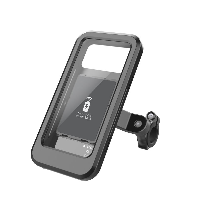 Motorcycle Bicycle Handlebar Phone Holder Wireless Charger Waterproof 
