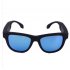 G1 Bone Conduction Music Playing Headset Polarized Glasses Sunglasses Black frame blue lens