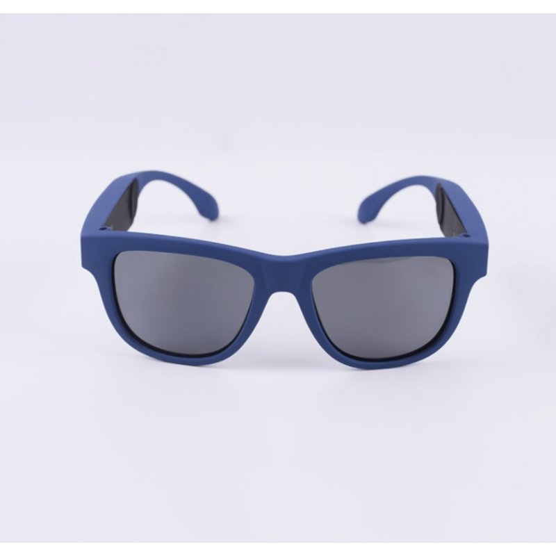G1 Bone Conduction Music Playing Headset Polarized Glasses Sunglasses Blue frame black lenses