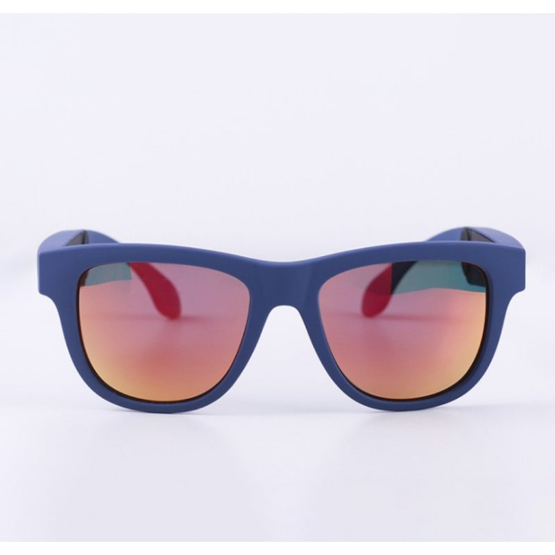 G1 Bone Conduction Music Playing Headset Polarized Glasses Sunglasses Blue Frame Red Lenses