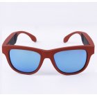 G1 Bone Conduction Music Playing Headset Polarized Glasses Sunglasses Red frame blue lens