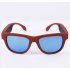 G1 Bone Conduction Music Playing Headset Polarized Glasses Sunglasses Red frame blue lens