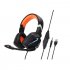 G20 Dynamic Rgb Dual Streamer Wired  Headset Noise Reduction Microphone Stereo Ergonomic Head mounted Gaming Computer Earphone Black orange