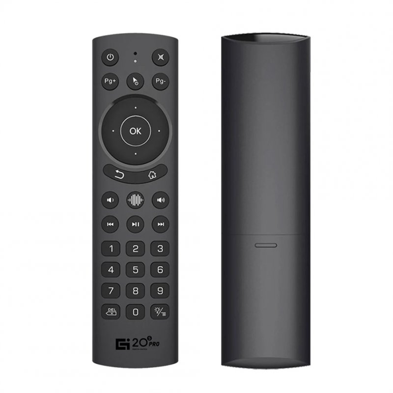 G20S PRO Voice Remote Wireless Replacement Remote Keyboard With 6 Axial Gyroscope IR Learning Air Fly Mouse Compatible For Android H96 MAX TV Box black