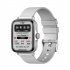 G21 Smart Watch Bluetooth compatible Calling 1 69 Inch Large Screen Voice Assistant Heart Rate Monitoring Sports Bracelet silver steel belt