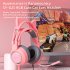 G25 Cute Cat Ear Luminous Wired  Headset Noise canceling High definition Microphone Stereo Ergonomic Gaming Computer Earphone Pink