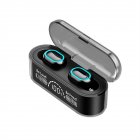 G35 Digital Display Wireless Bluetooth-compatible Headset Dual-ear With Charging Bin Mini In-ear Business Sports Earbuds black