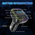 G38 Car Wireless Audio Transmitter LED Backlit Dual USB Port Adapter FM Transmitter Stereo Audio Extender Amplifier TF Card U Disk Player black