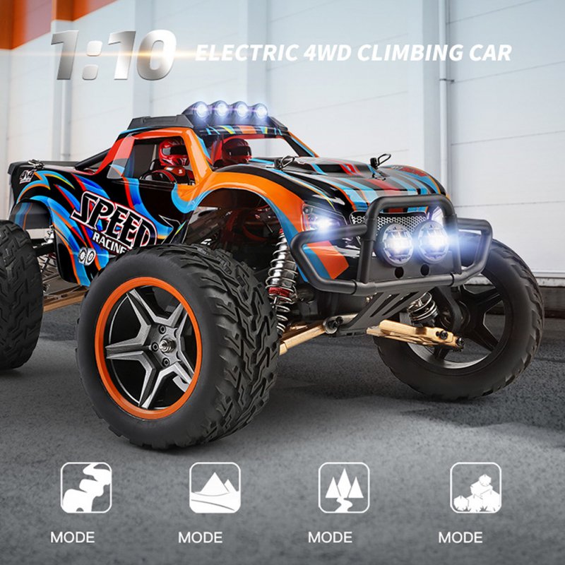 WLtoys 1:10 RC Car 4wd 45km/H High Speed Off-Road Vehicle Electric RC Drift Climbing Car Orange Red