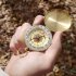 G50 Compass Pure Copper Pocket Watch Multifunctional Covered Luminous Retro Flip Cover Compass For Outdoor Hiking gold