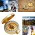 G50 Compass Pure Copper Pocket Watch Multifunctional Covered Luminous Retro Flip Cover Compass For Outdoor Hiking gold