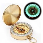 G50 Compass Pure Copper Pocket Watch Multifunctional Covered Luminous Retro Flip Cover Compass For Outdoor Hiking gold