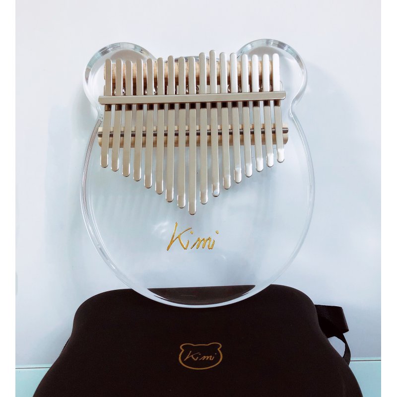 Kimi Kalimba Acrylic Thumb Piano 17 Keys with Tuner Hammer Gig Bag 