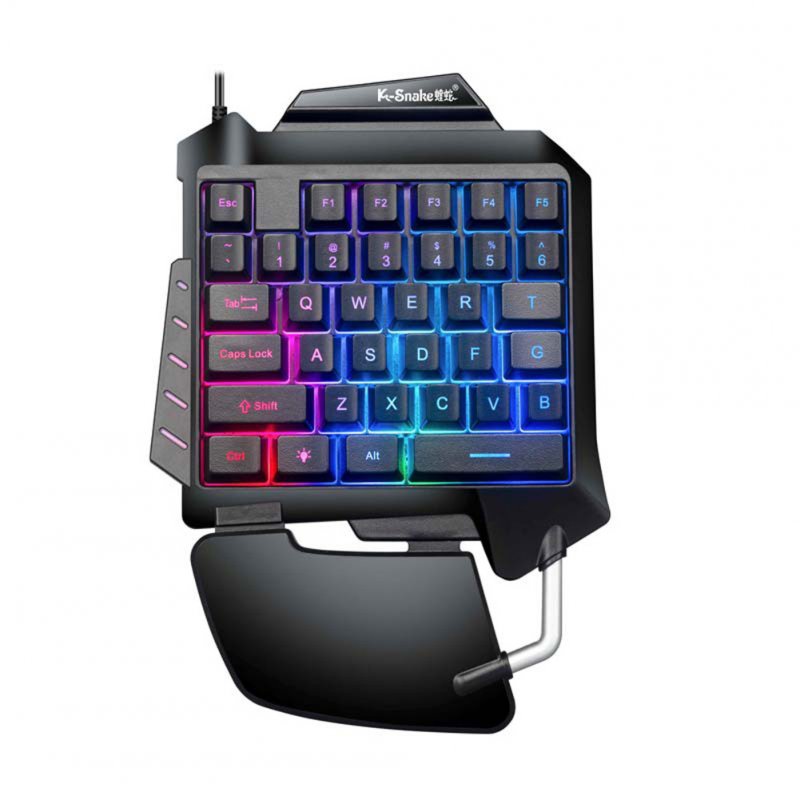 G92 Single Handed Gaming Mechanical Keyboard for Computer Phones PUBG Gaming black