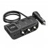 GC01 Car Cigarette Lighter 120W USB PD Fast Charge Adapter 3 Socket Cigarette Lighter Splitter With Independent Switch black