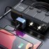 GC01 Car Cigarette Lighter 120W USB PD Fast Charge Adapter 3 Socket Cigarette Lighter Splitter With Independent Switch black