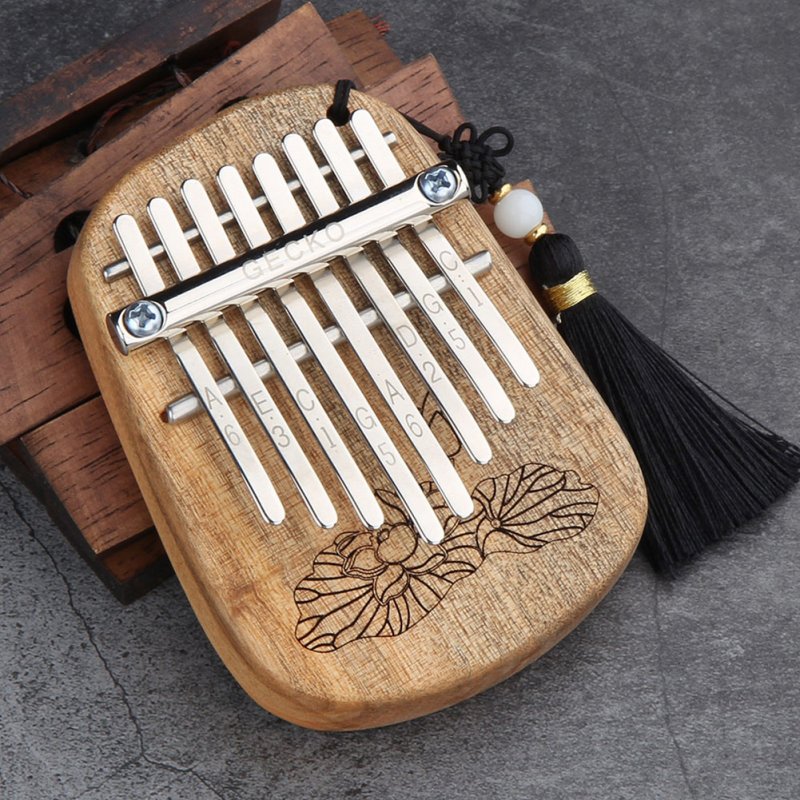 GECKO 8 Keys Finger Kalimba Thumb Piano Portable Beginners Keyboard Marimba Wood Musical Instrument  Toon Wood [K-8CA]