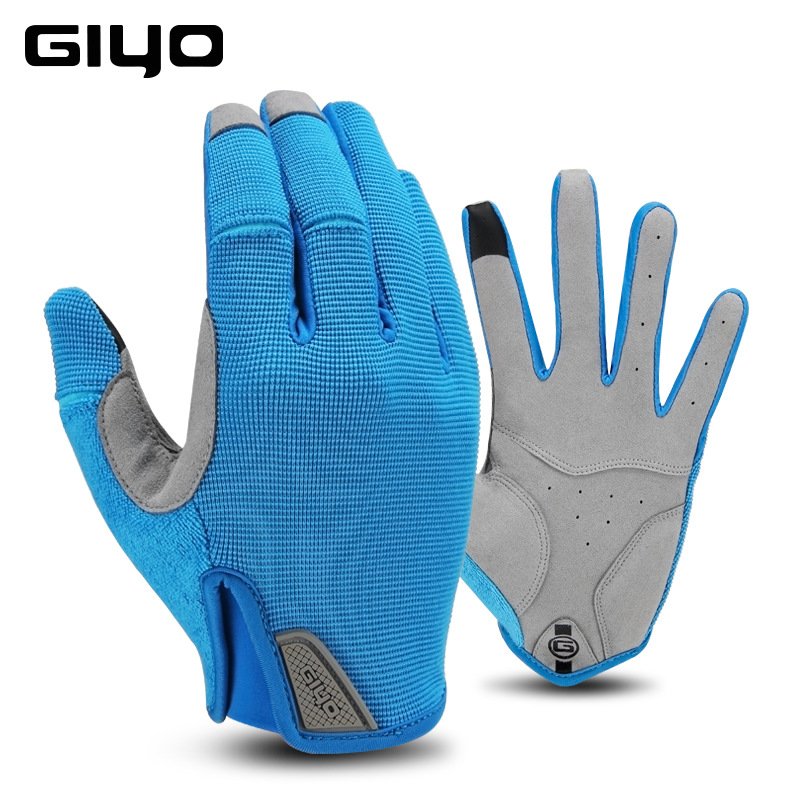 GIYO Winter Cycling Gloves Fishing Gym Bike Gloves MTB Full Finger Cycling Gloves For Bicycle blue_XL