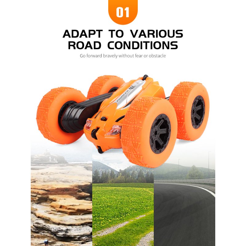 2.4ghz Remote Control Car Double Sided Tumbling 360 Degree Rotating Stunt Car With Light Gifts For Children 