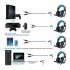 GM 2 Gaming Headset with Microphone Headphone with LED Light for PS4 Xbox 1 Laptop Tablet Mobile Phones PC Black Red