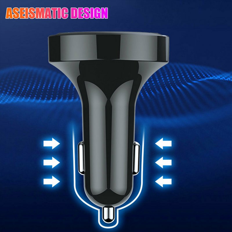 Multi-purpose LED Screen F9 Car  Bluetooth-compatible  5.0  Fm  Transmitter Mp3 Player U Disk Music Atmosphere Light Usb Fast Charger 