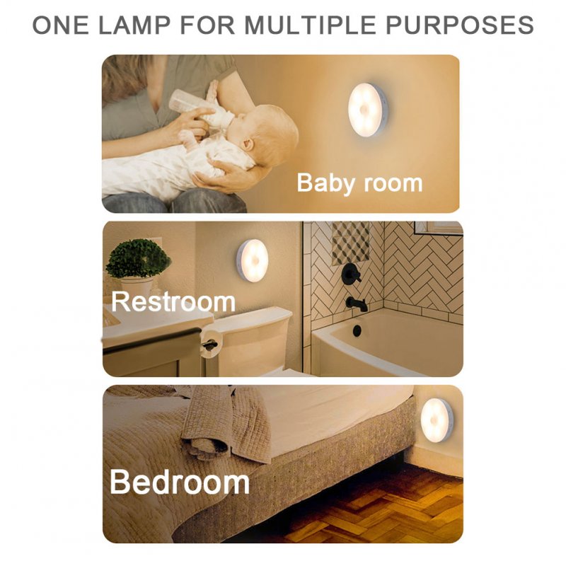 Mini LED Night Lights With Charging Indicator Light Super Bright Energy Saving Motion Sensor Bedroom Bedside Lamp 