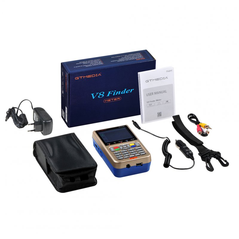 GTMEDIA V8 Finder meter(V-73HD) DVB-S2/S2X Digital Satellite Finder High Definition Sat Finder Satellite Meter  UK plug