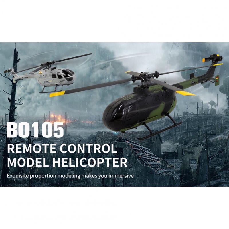 C186 Pro 2.4ghz RC Helicopter 4ch Bo105 6-shaft Gyroscope Electric Flybarless RC Aircraft 3 Batteries Grey